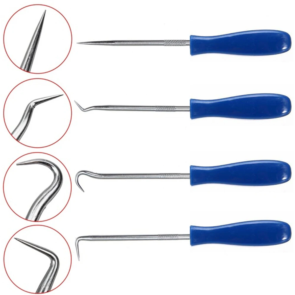 

4Pcs 135mm Car Auto Vehicle Oil Seal Screwdrivers Set O-Ring Seal Gasket Puller Remover Pick Hooks Tools