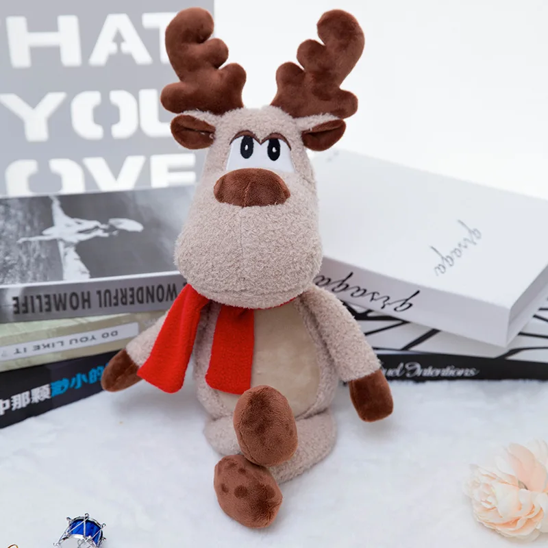 

Adorable Christmas Reindeer Plush Toy Sitting Xmas Elk Home Decoration Doll Baby Smoothing Toys Great Birthday Gift For Child