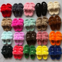 2021 winter new arrivals high quality 100 mink fur women slippers home open toe comfortable fashion shoes flat heel lazy sandal