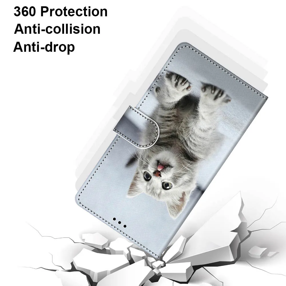 Case For Samsung Galaxy S22 S21 Ultra Plus S20 FE 5G S20 Lite A42 5G Phone Case Painted Leather Flip Cover Wallet Book Case