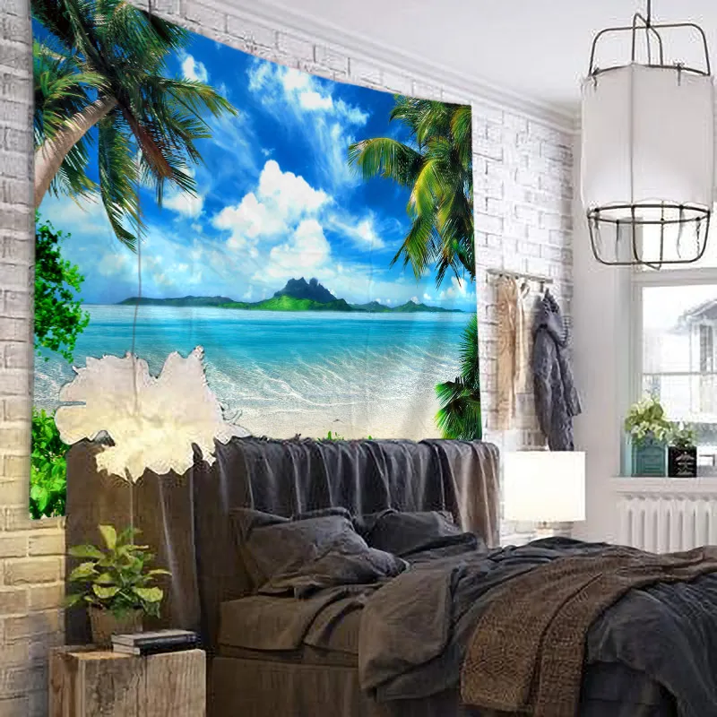 

Natural Landscape Tapestry Wall Hanging Cloth Bed Spread Beach Towel Table Cloth YogaMat House Decoration Living Room Decoration