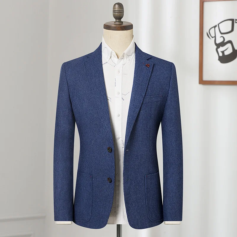

Men's High Quality Sheep Wool Casual Suit Jacket Youth Fashion Korean Style Slim Fit Blazer
