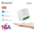 Умный выключатель AUBESS Tuya MINI, Wi-Fi, 16 А, двустороннее управление, беспроводные переключатели, автоматизация умного дома, Совместимость с Alexa Google Home