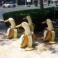 creative banana duck art statue garden yard outdoor decoration cute whimsical peeled banana duck crafts gifts for kids