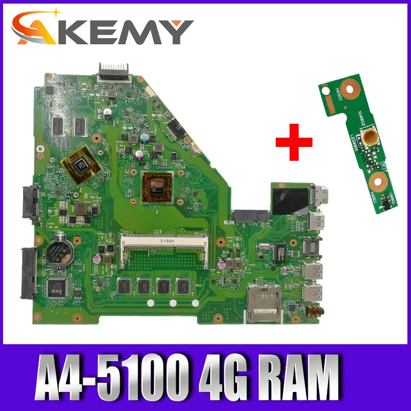 X550WEK материнская плата для ноутбука For Asus X550WE X550W D552W X552E X550EP A4 5100 4G RAM Оригинал Mianboard