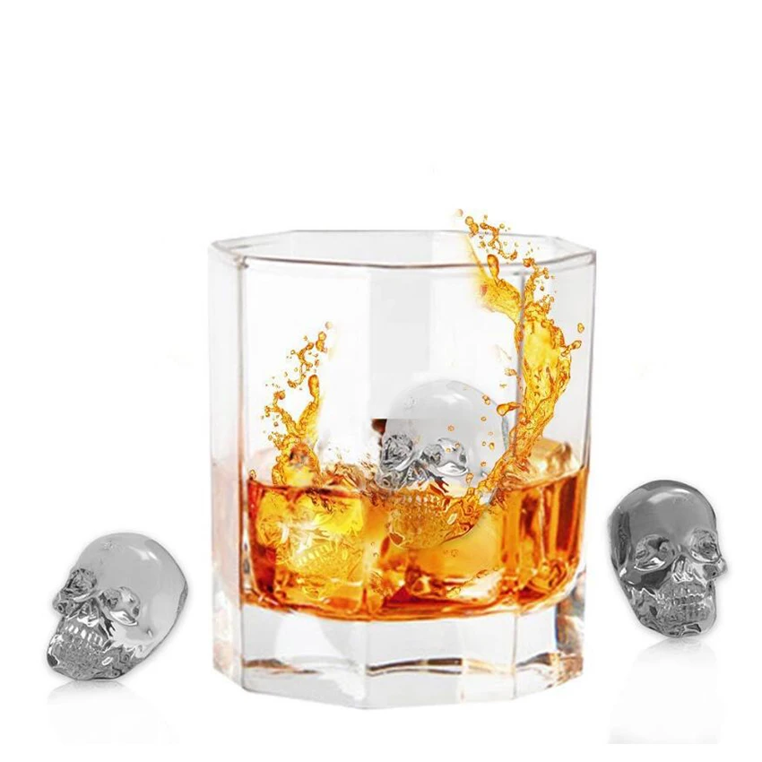 Творческий 4 полости череп Форма 3D форма кубика льда Прохладный для бара