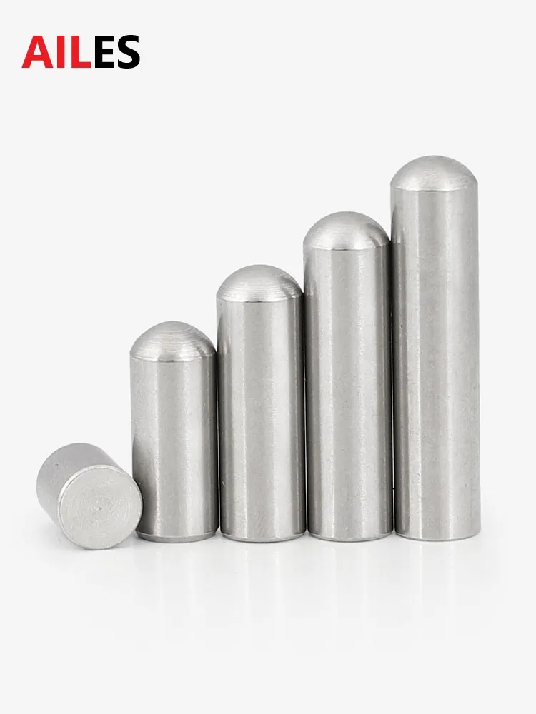 M2 Solid Cylindrical Pin Round Head Locating Dowel Stainless Steel Ball Head Needle Roller Thimble 4 5 6 10 20 30 40 50 60mm