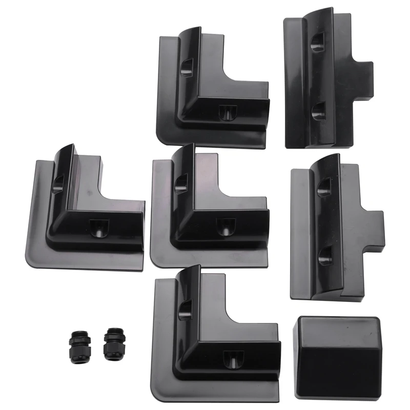 

7Pcs/Set Frame Solar Module Corner Mounting ABS Bracket Kit Motorhome Caravan RV Boat Solar Panel Stand Black