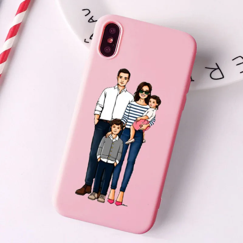 Модный чехол для девушек мамы iPhone 11 PRO MAX XR XS 8 7 6s Plus силиконовый розовый телефона