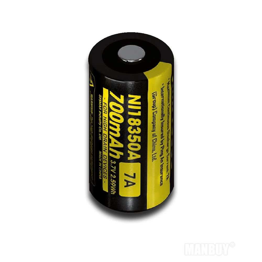2020 NITECORE IMR18350 7A 700 мА/ч 3 7 V 2.59Wh литий Перезаряжаемые RCR123A 16340 ионный аккумулятор