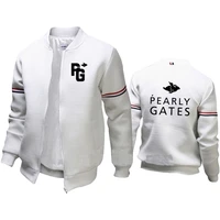men pearly casual print gates design coat outdoor man baseball tops male slim fit sports zipper jacket autumn and winter