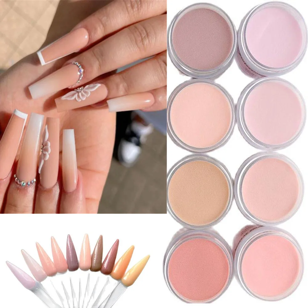 

1pc(1OZ/30g)Nail Art Nude Acrylic Dust Powder Accessories Extension/Carving,Dipping For Crystals UV Nails Gel Pink Powder 2-in-1