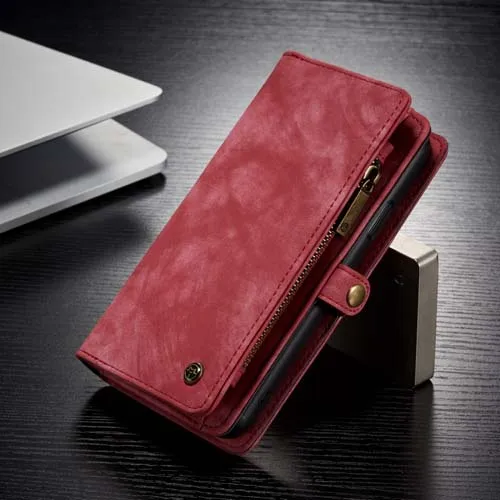 Для iPhone 11 6,1 дюймов Сумка для телефона CASEME из натуральной кожи многофункциональный кошелек на молнии чехол для iPhone 11 Pro Max 6,5 Fundas - Цвет: Red