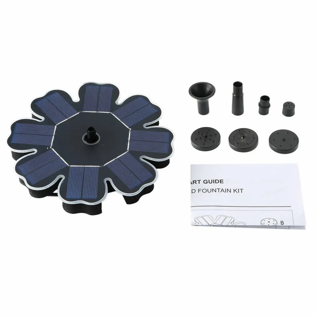 Плавающая миниатюрная струящаяся вода солнечный фонтан для украшения бассейна
