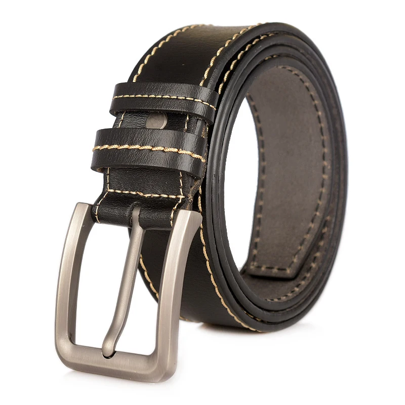 casual pin buckle belts men leather genuine leather belts for men high quality men's belt for jeans male cinturones hombre ML040