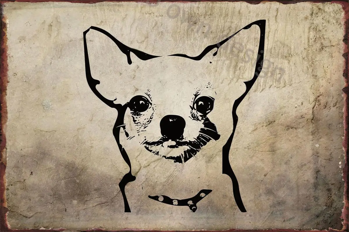 

Винтажный металлический жестяной знак чихуахуа, жестяные таблички, Настенный декор, украшение для комнаты в стиле ретро для дома, клуба, муж...