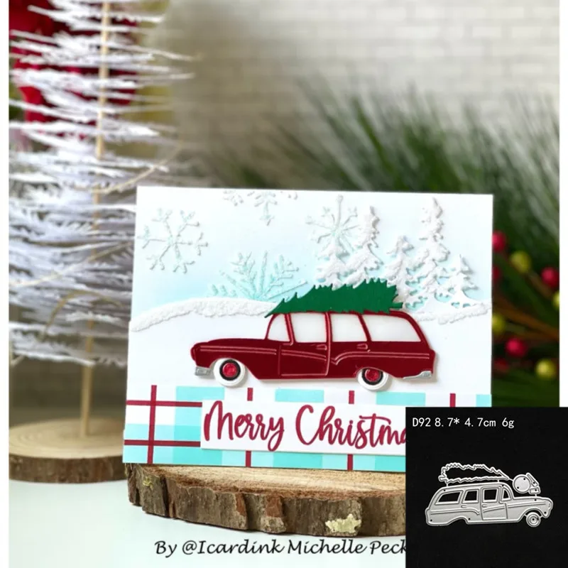 

2021 New Car Trees Metal Cutting Dies DIY Scrapbooking Embossing Paper Photo Frame Stamps Craft Template Mould Stencils