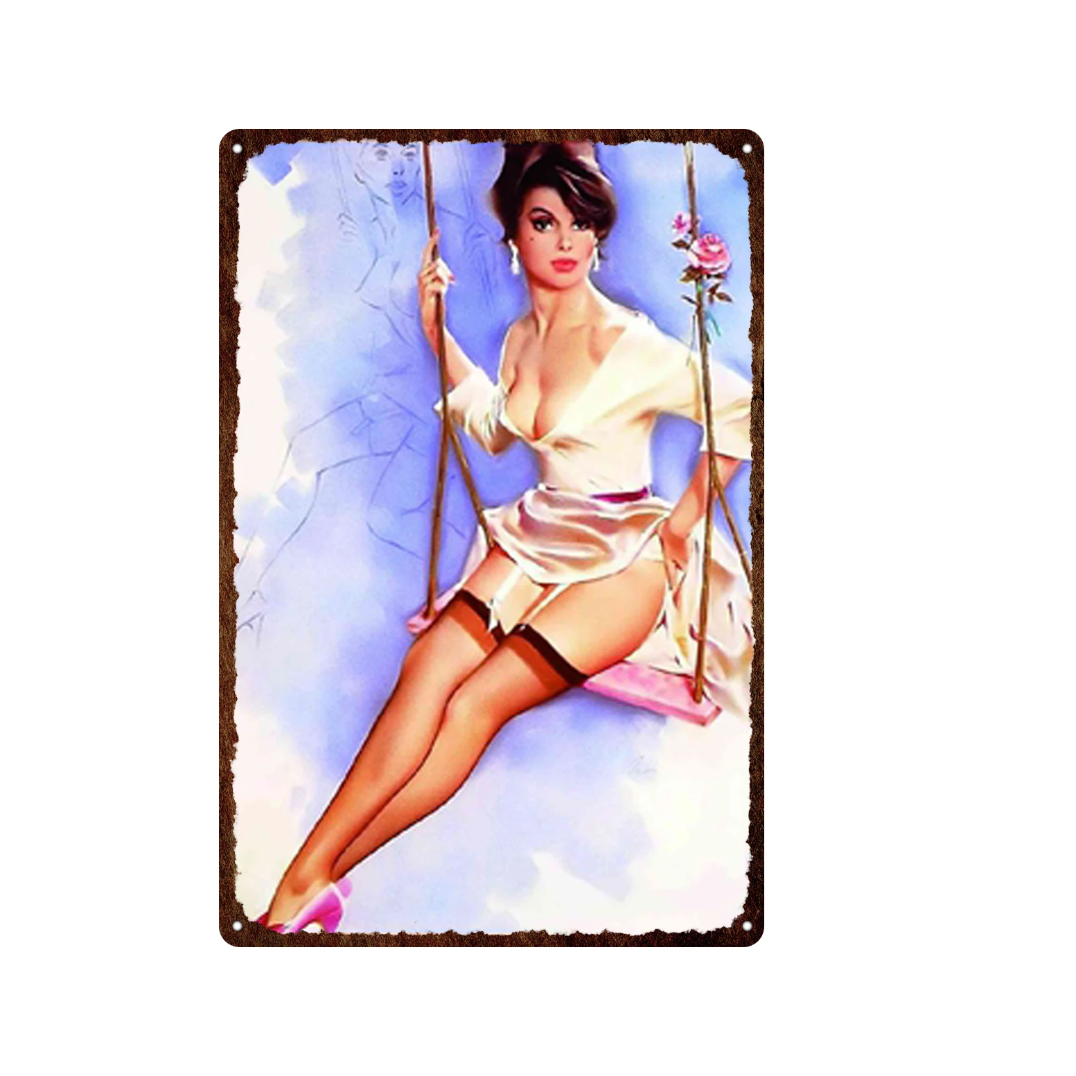 

Сексуальное бикини для девочек олова плакат Для женщин металлический знак Винтаж Ретро доска стены искусства Олово печати для человек пеще...