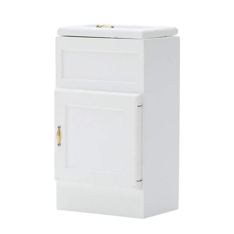 

Деревянная миниатюрная морозильная камера 1:12, кухонный холодильник для кухни, столовой или гостиной, декоративные аксессуары для кукольно...