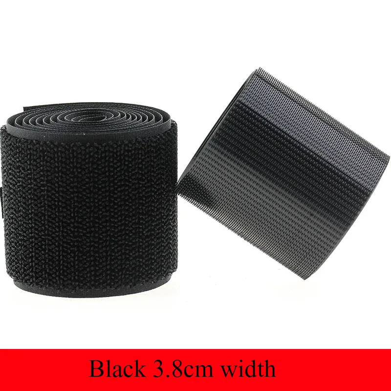 Black 3.8cm 1 м супер гладкая крепежная лента назад к спине крепкие крючки и петли кабельные стяжки занавес застежка velcros - Цвет: Black 3.8cm