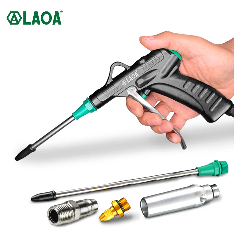 LAOA Aluminum Alloy Pneumatic Blow Gun High Pressure Dust Blower Nozzle Cleaning Tool for Compressor Portable Cleaning Supplies
