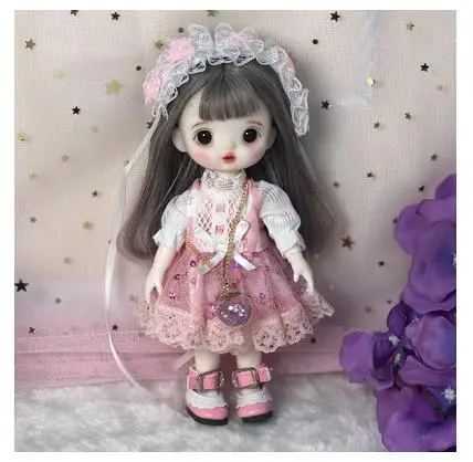 

16cm Glass Eyes Blyth Doll Joint Body Fashion Girl Dolls Bjd Doll Full Set Jointed Doll Children Toys for Girl Birthday Gift