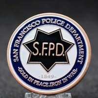 saint michael san francisco police department metal badge commemorative collectible coin gift challenge coin