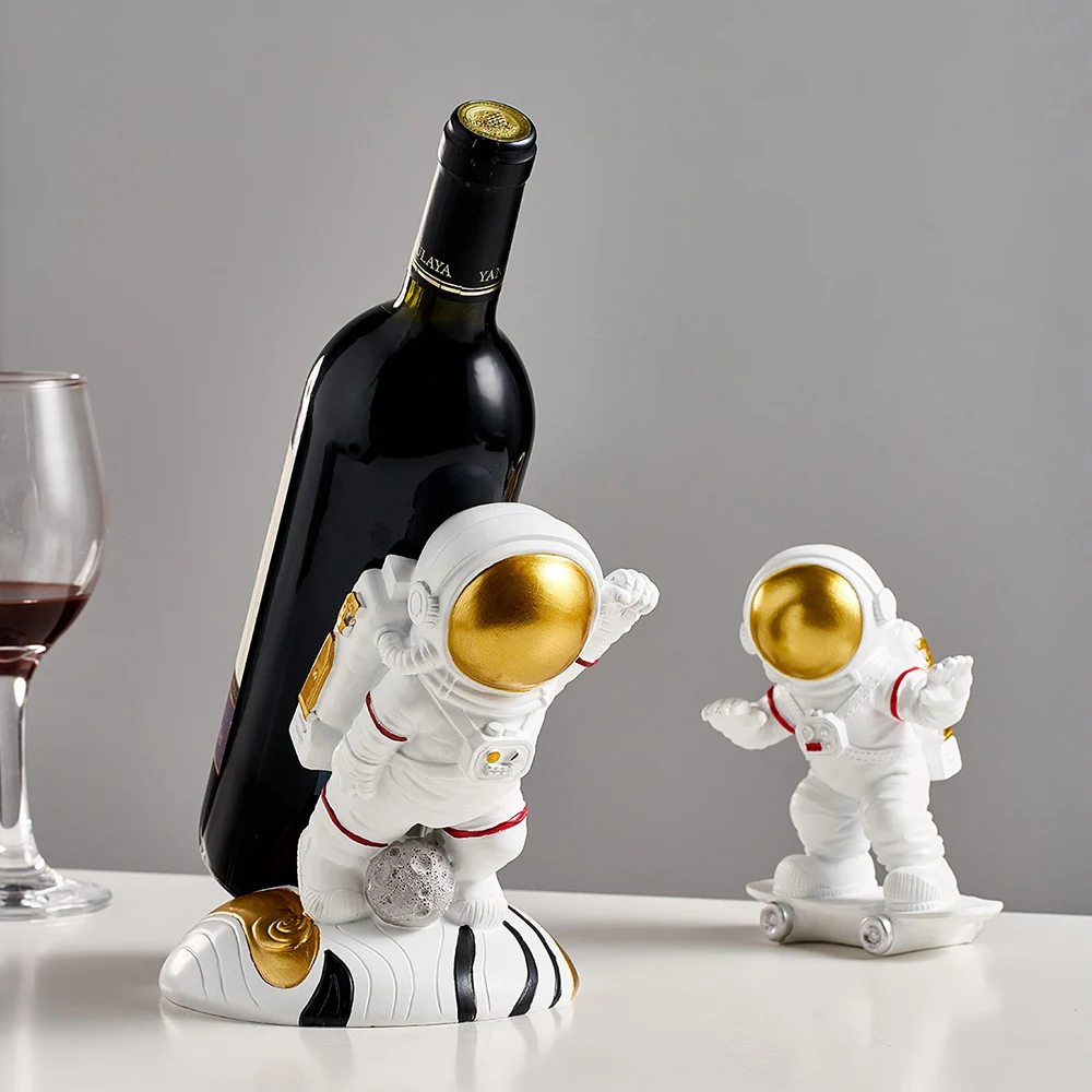 

Astronaut Figurines Creative Wine Rack Nordic Style Home Decoration Accessories Sculpture Living Room Wine Holder New Year Gifts