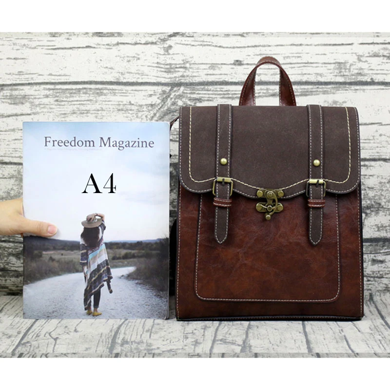 Винтажный женский рюкзак высокого качества кожаная Брендовая женская черная