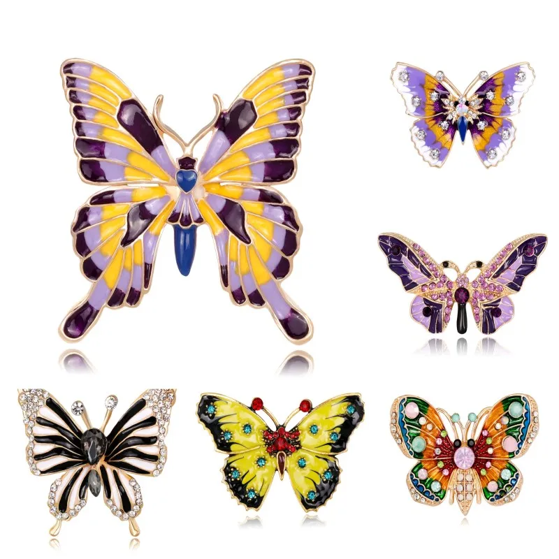 Красивая бабочка эмаль на булавке Броши заколки для хиджаба женщин и детей