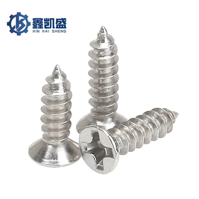 

100Pcs Environment Friendly Carbon Steel Nickel Plated Silver Cross Countersunk Head Self Tapping Screws M2. StainlessSteel 304