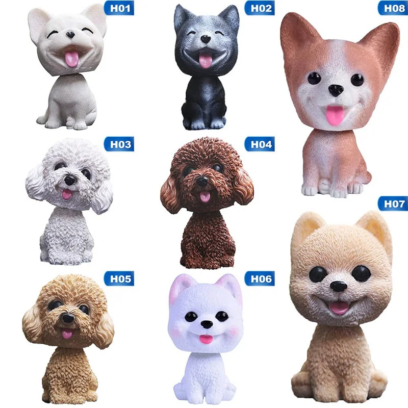 

1pc Simulation Spring Shook His Head Dog Car Decoration Cute Doll Toy Center Console Car Dashboard Decoration 8 Styles