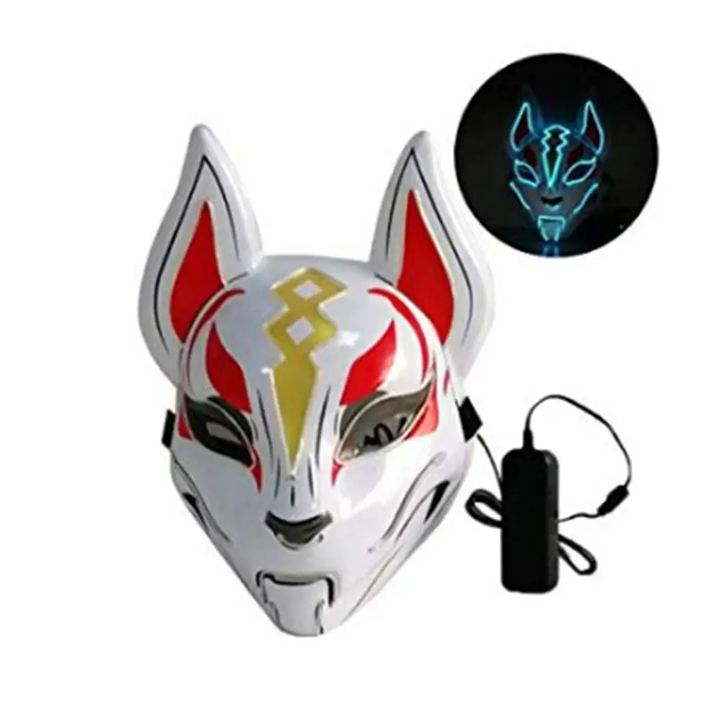 Светящаяся маска с лисой светодиодный светильник для дрифта домашняя Хэллоуина