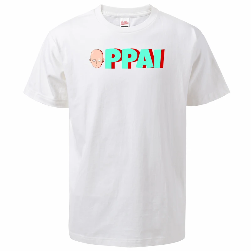 Новинка 2021 летние футболки унисекс из хлопка с японским Аниме One Punch Man Oppai модные