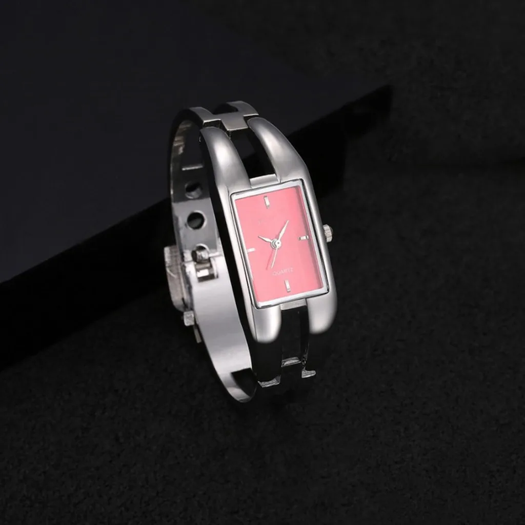 Гладкий минималистский квадратный ремешок из нержавеющей стали с дамскими