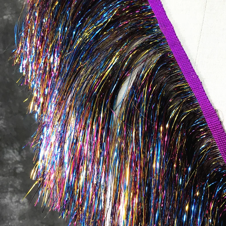 Кружевной ремень с лазерной бахромой 20 см золотистый серебристый черный | Дом и