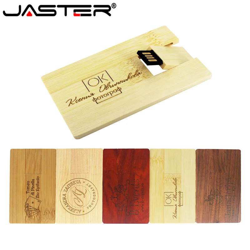 JASTER лазерная гравировка деревянная карта USB 2 0 4 ГБ 8 16 32 флэш накопитель для