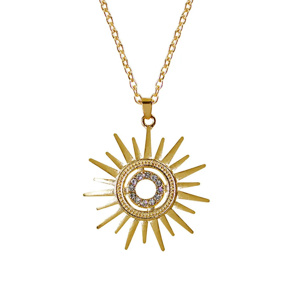 Jewelry Women Fashion Vintage Gift Gold Sunflower Dill Present Necklace For Pendant Accessories hanging бижутерия | Украшения и