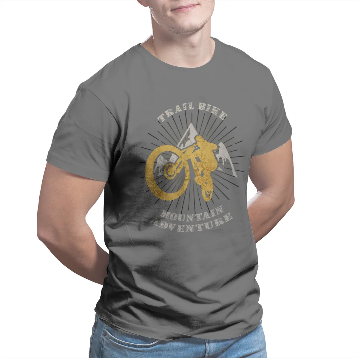 

Men's T-shirt Trail Bike Mountain Essentials Cool Hip-Hop Tshirts 53475