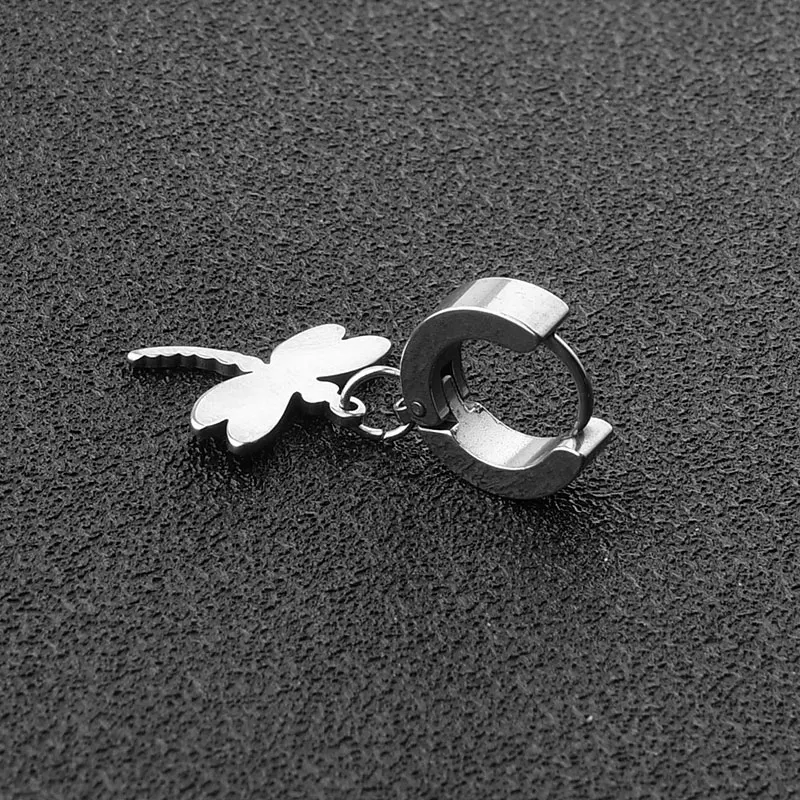 

XIAOBOACC One Piece Couple Clip Earrings Korean Fashion Simple Stainless Steel Hanging Earrings Dropshipping