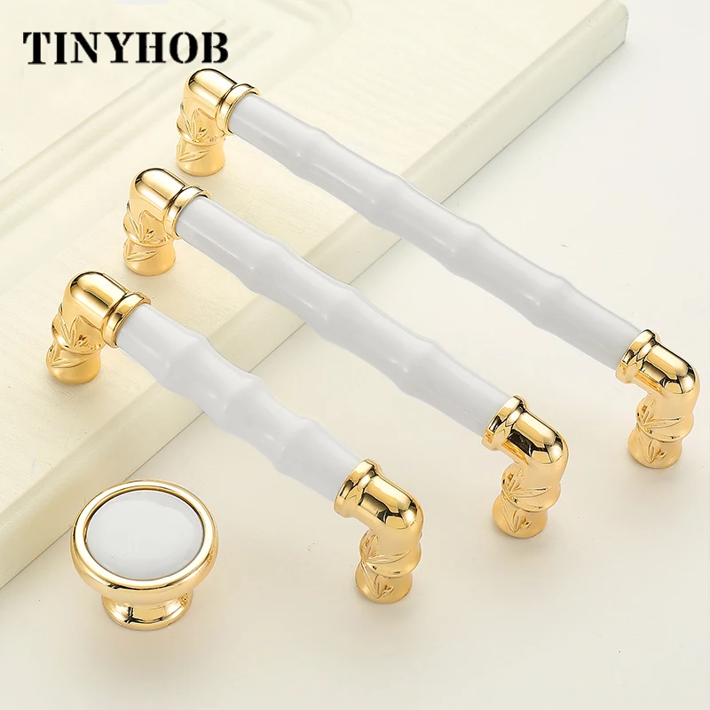 Европейский Стиль цинковый сплав + керамические ручки и Простой Шкаф Тянет