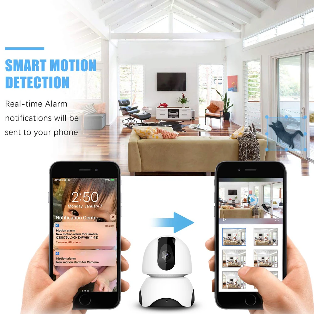 Беспроводная IP-камера видеонаблюдения с функцией автослежения 720P | Безопасность