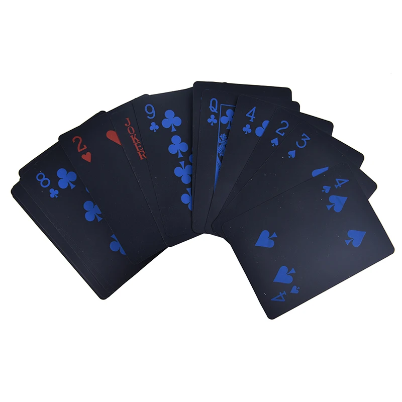 Водонепроницаемые ПВХ пластиковые игровые карты покерные чисто черные
