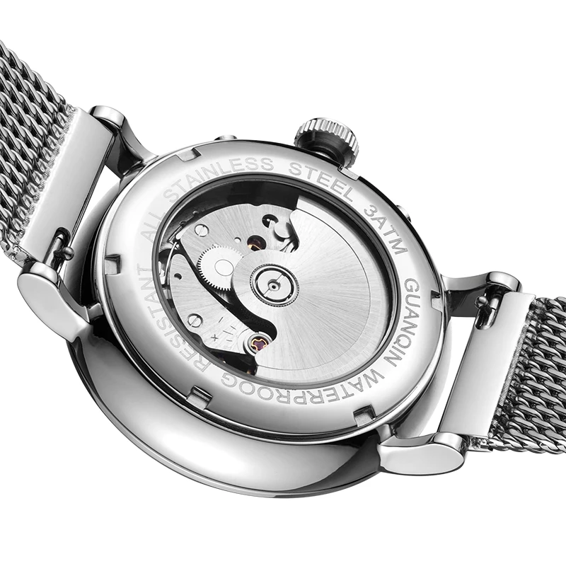 GUANQIN 2019 clock business Automatic watch men 3D Curve Mechanical waterproof men's watches top brand luxury erkek kol saati | Наручные