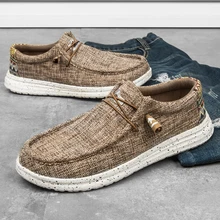 2021 Summer New Men's Canvas Boat Shoes Outdoor Convertible Slip On Loafer Fashion Casual Flat Non-Slip Deck Shoes Big Size 47