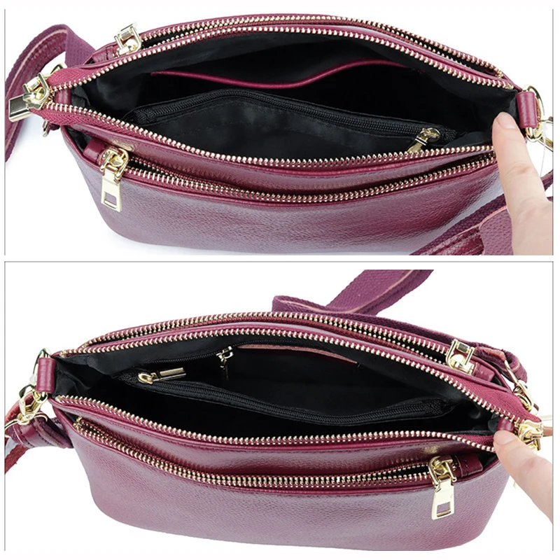 Lady Shell Messenger Bag, Fashion Women Genuine Leather Shoulder Bag,Casual Girl 100% Natural Cowhide Cross-body Messenger A039