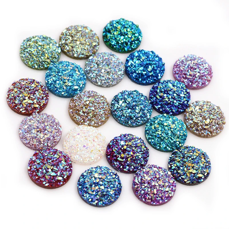 Новая мода 40 шт 8/10/12 мм смешанные цвета AB с плоской задней частью Druzy Кабошоны из