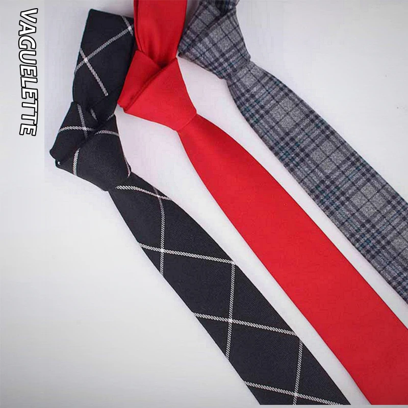 VAGUELETTE полосатый галстук с рисунком Шотландка для мужчин трикотажный 6 см хлопок