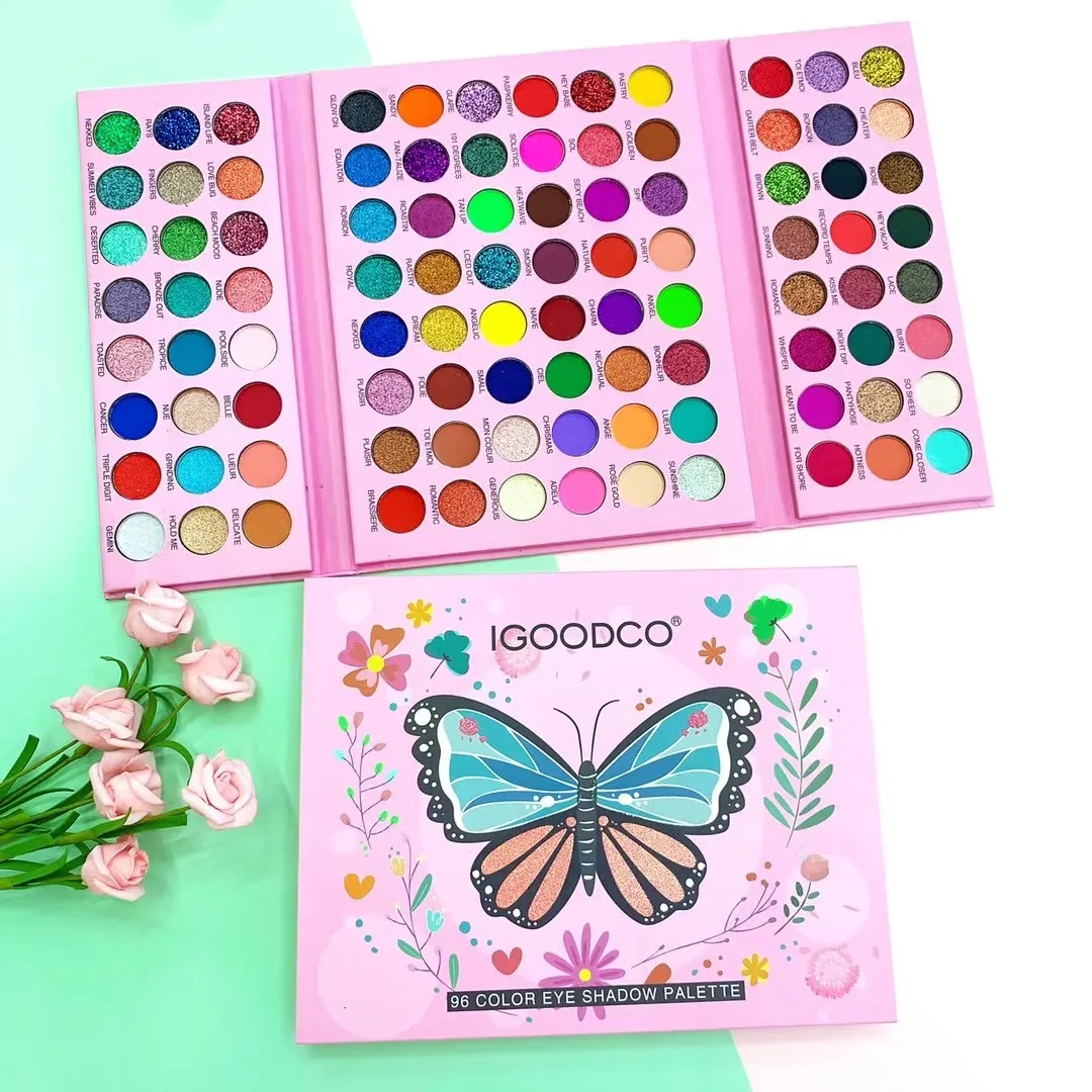 

96 Colors Eye Shadow Palllet For Girls Shimmer Matte Glitter Eyeshadow Pallette Waterproof Long-lasting Blendable