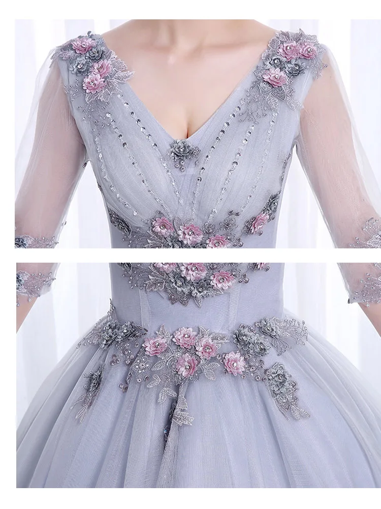 Это Yiya свадебное платье с коротким рукавом и аппликацией плюс размер Robe De Mariee v-образным вырезом элегантные свадебные тюлевые Бальные платья CH208